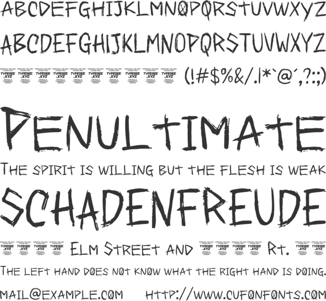 Clynical Terror font preview