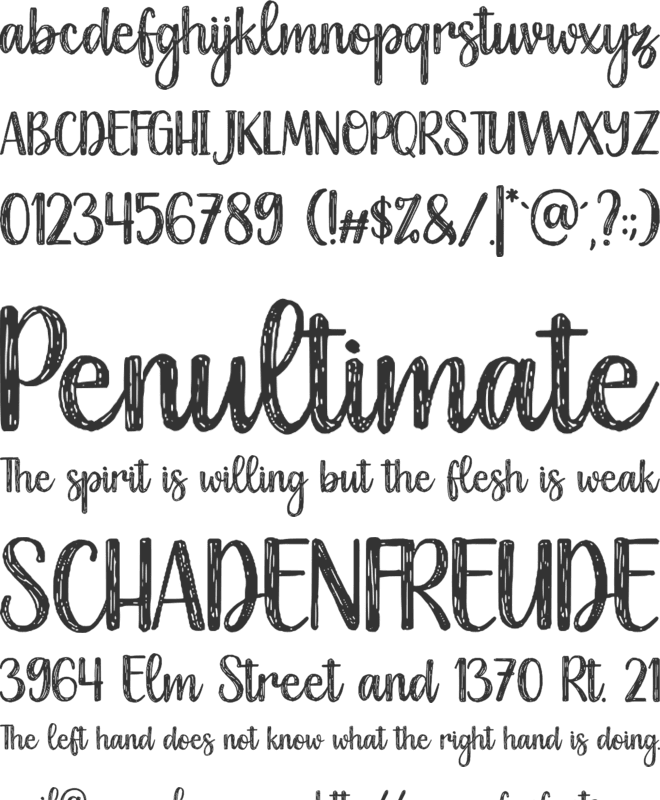 Sketched font preview