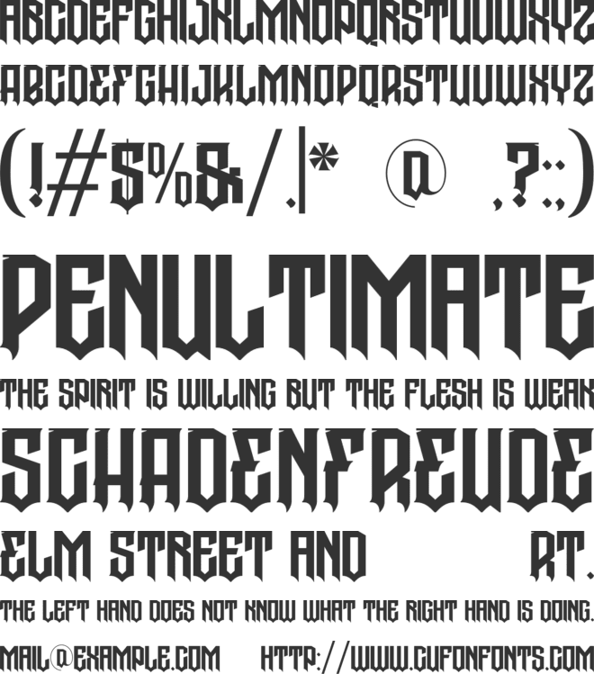 Graen Metal font preview