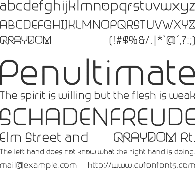 Qraydom font preview