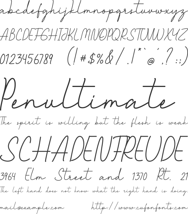 living my story font preview