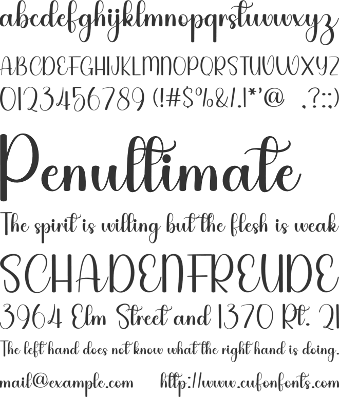 Grandma Birthday font preview