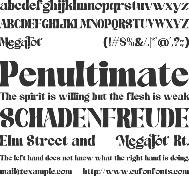 Megalot font preview