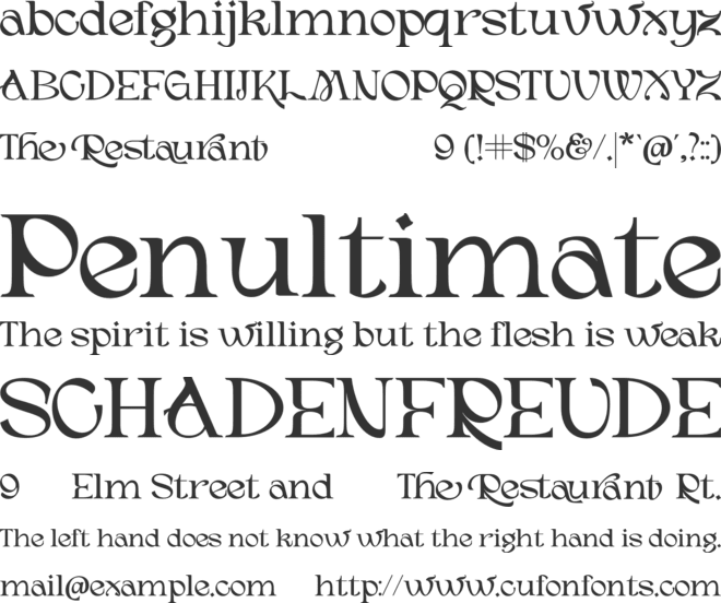 The Restaurant font preview