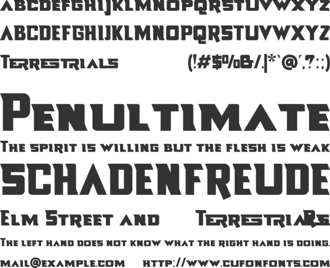 Terrestrials font preview