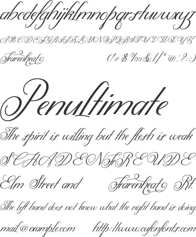 Farenheat font preview