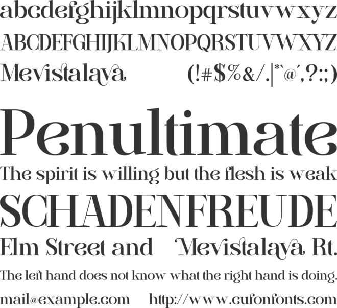Mevistalava font preview