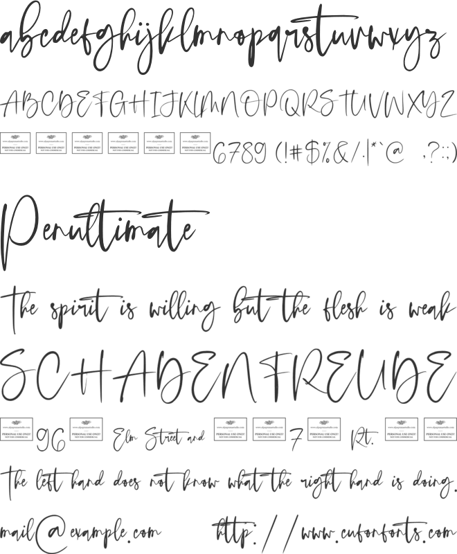 Bellanova Free font preview