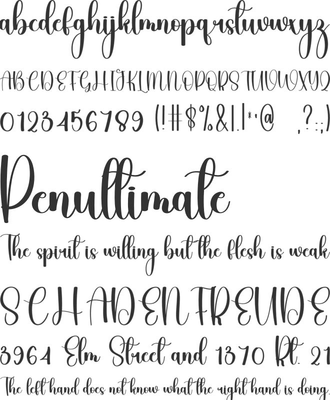 Baby Gesture font preview