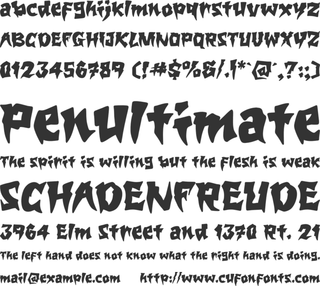 Blackfang font preview