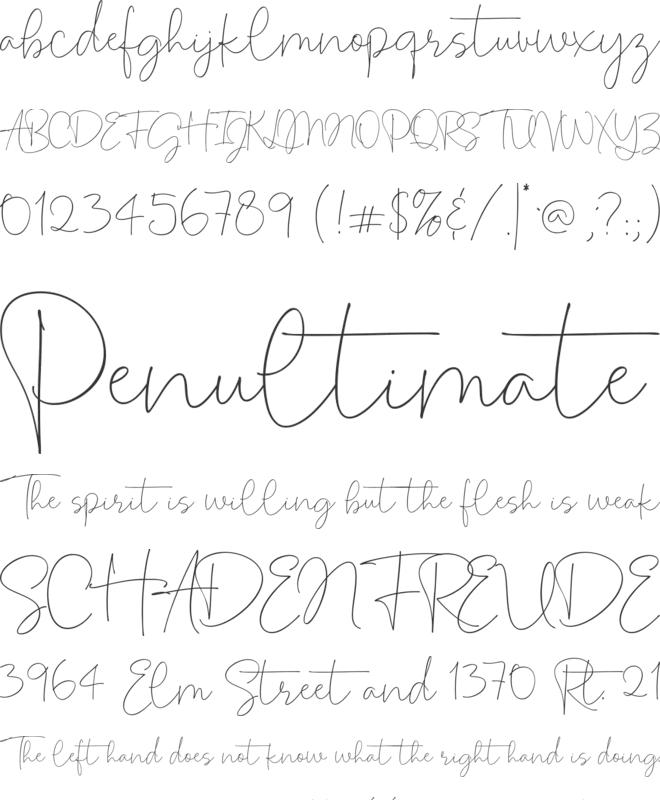 Vesperiand font preview