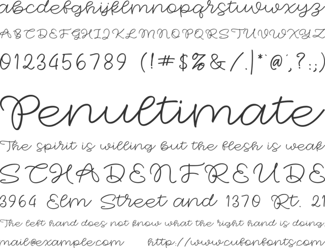 Slumbering Hedgehog font preview