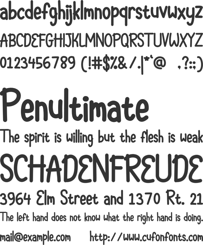 TOMARED font preview