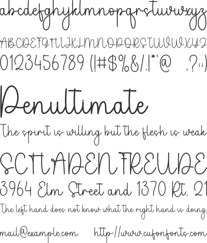 Happines Cosplayer font preview