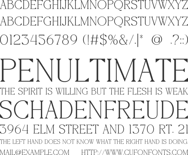 Greethen font preview