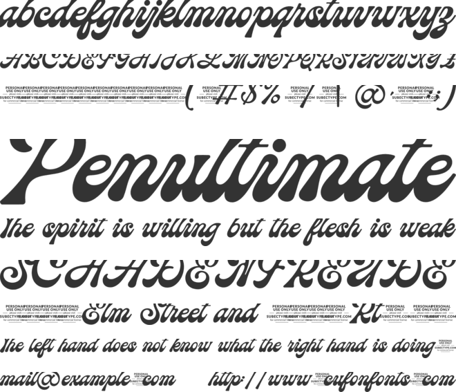 Nicholine font preview