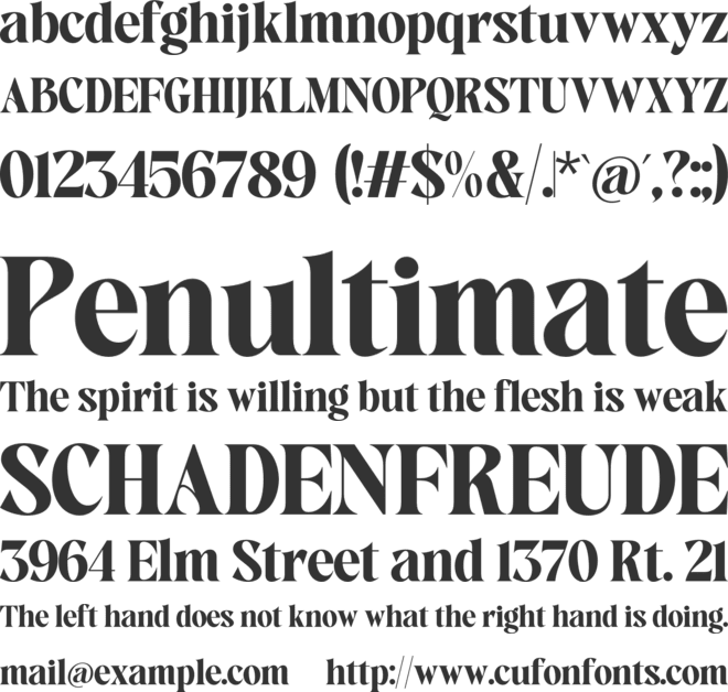 Avingal font preview