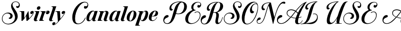 Swirly Canalope PERSONAL USE font