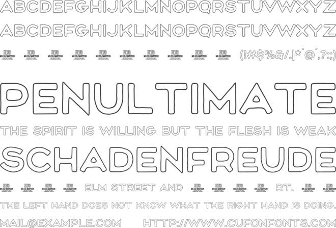 Maryson Outline PERSONAL USE font preview