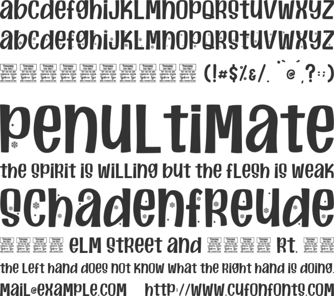 Christmas Calling-Personal Use font preview