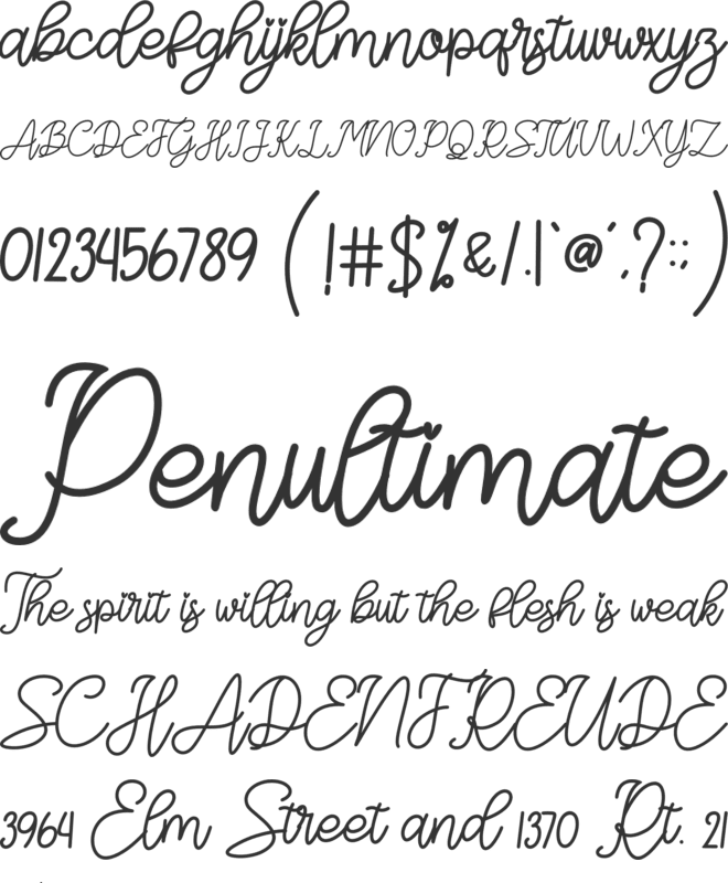 Felythia font preview