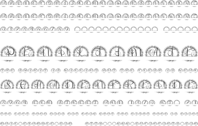 Velantra Split Monogram font preview
