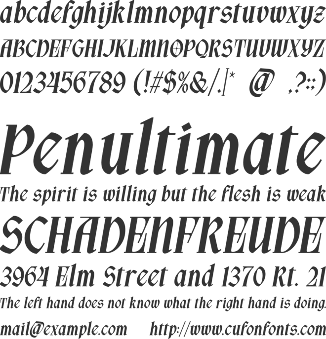 Aethon Keros font preview