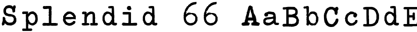 Splendid 66 font
