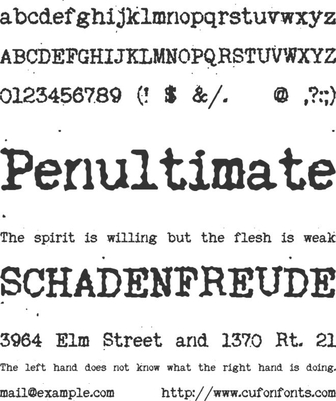 My Old Remington font preview