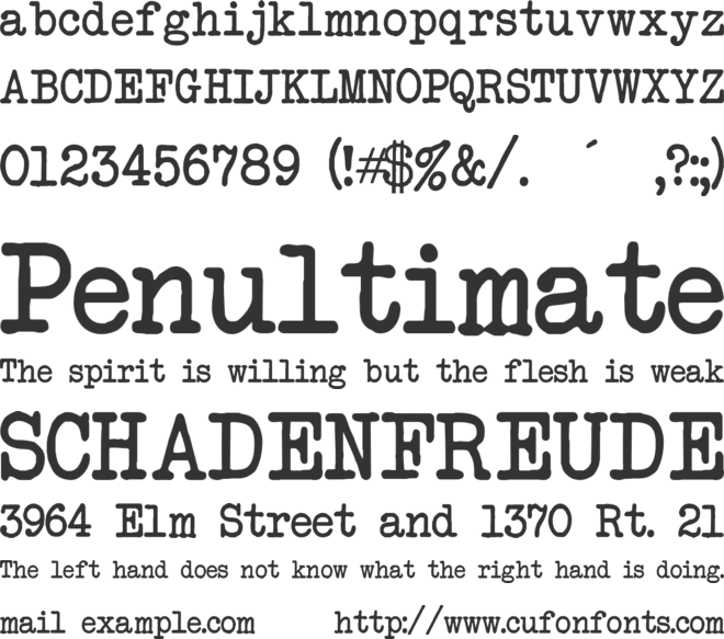 Another Typewriter font preview