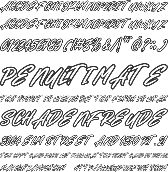 Metro Venom-outline font preview