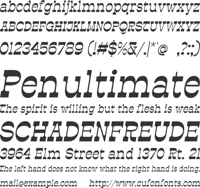 Estripe Slant font preview