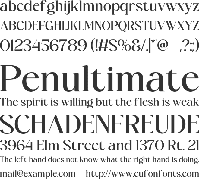 Melaney font preview