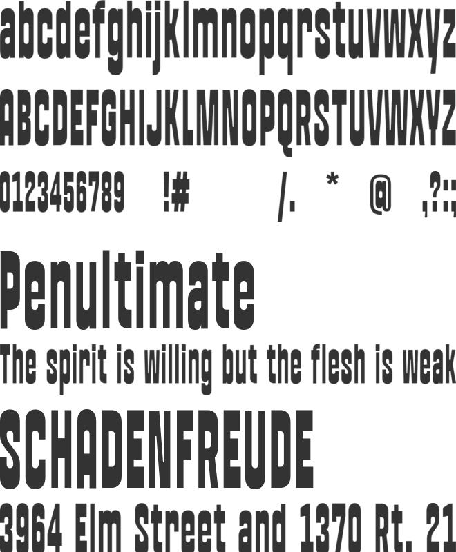 Porcile font preview