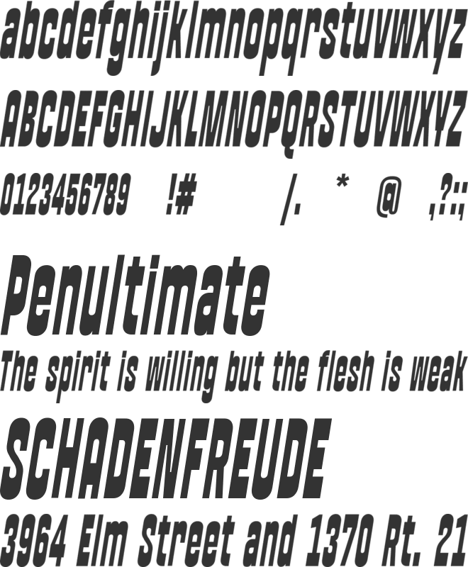 Porcile Slant font preview