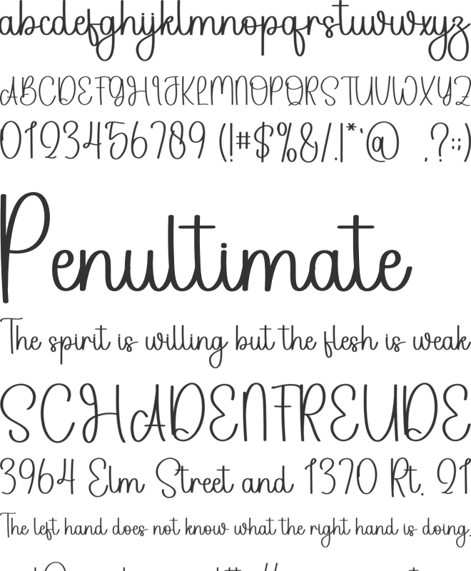 Trailer Valentine font preview