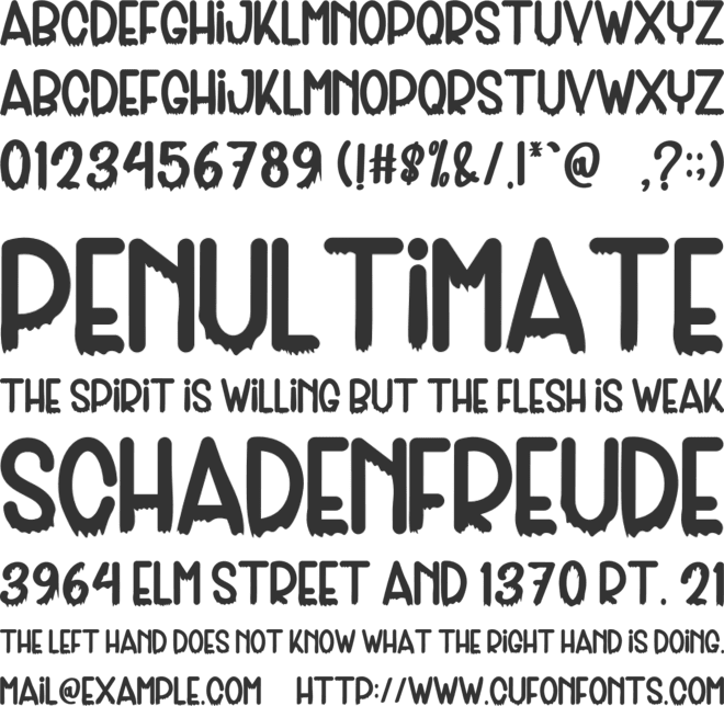 Horror Snowing font preview