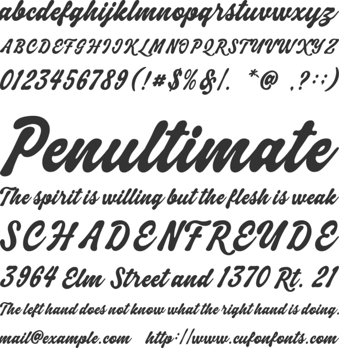 Velnica font preview