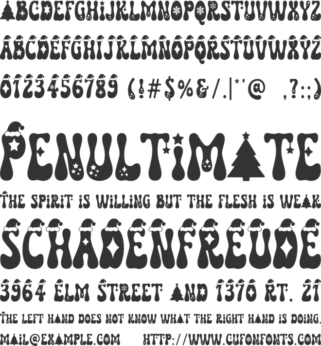 December Christmas font preview