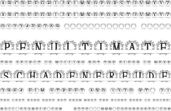 Elmsworth Split Monogram font preview