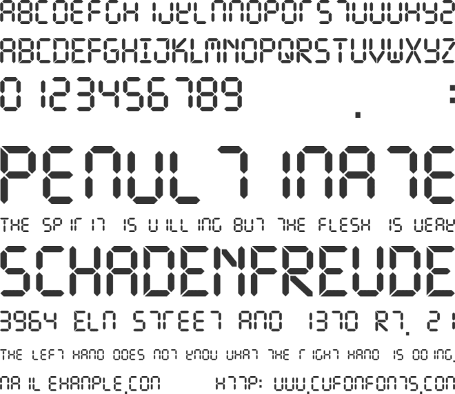 TC Calculator Digits font preview