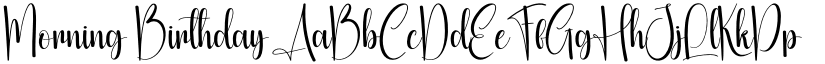Morning Birthday font