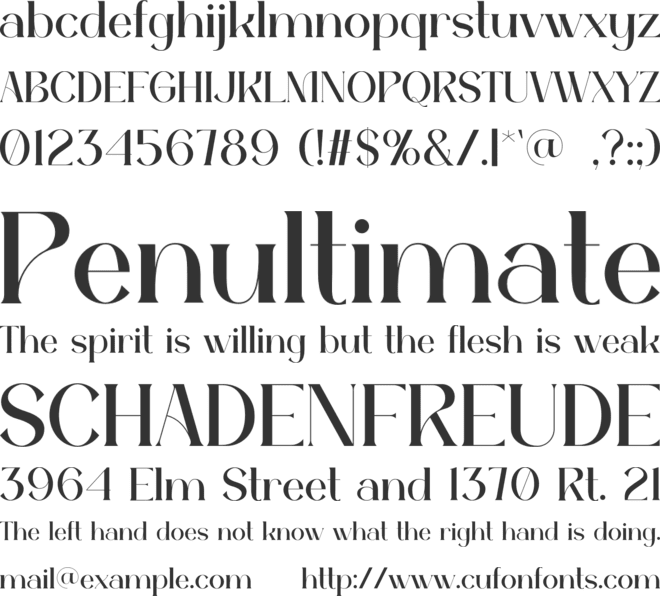 Senandya font preview