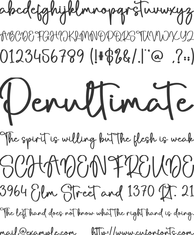 Fantasy font preview