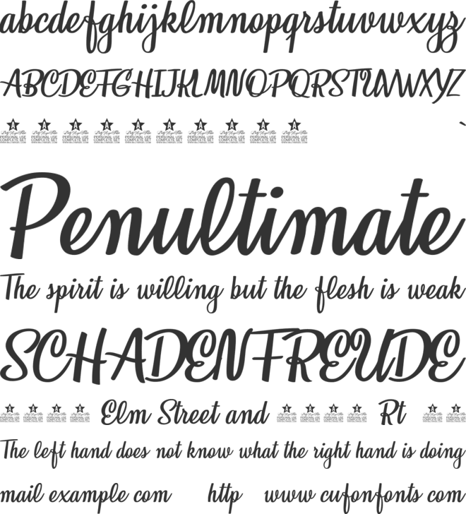 Honeymoon font preview