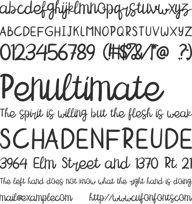 Thankful SUNDAY font preview