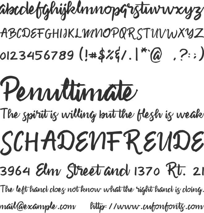 Sweety font preview