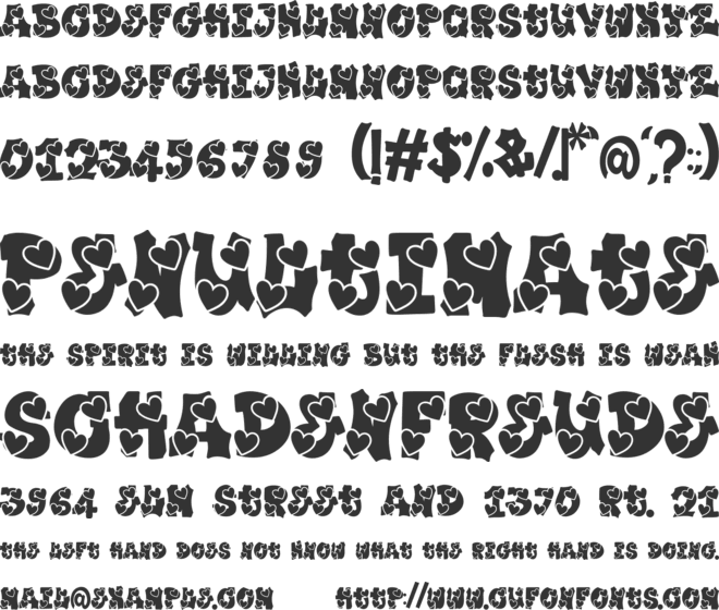 Plump Valentine font preview