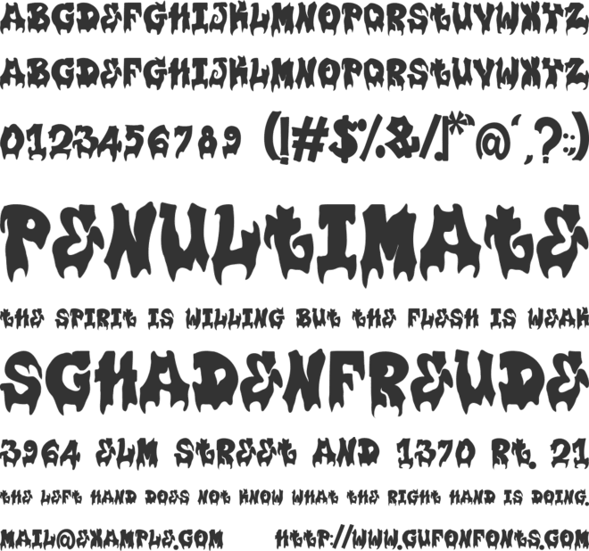 Plump Drip font preview