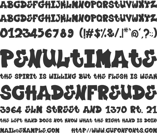 Plump Parade font preview